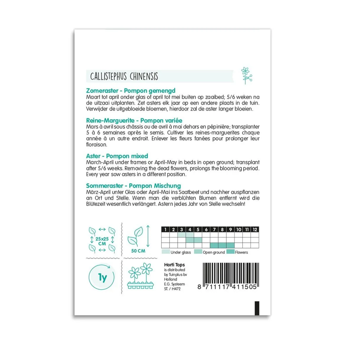 Asters frø "Pompon mix"