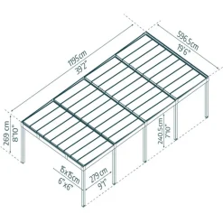 Carport Oslo 596,5 x 1195 cm Palram - Canopia