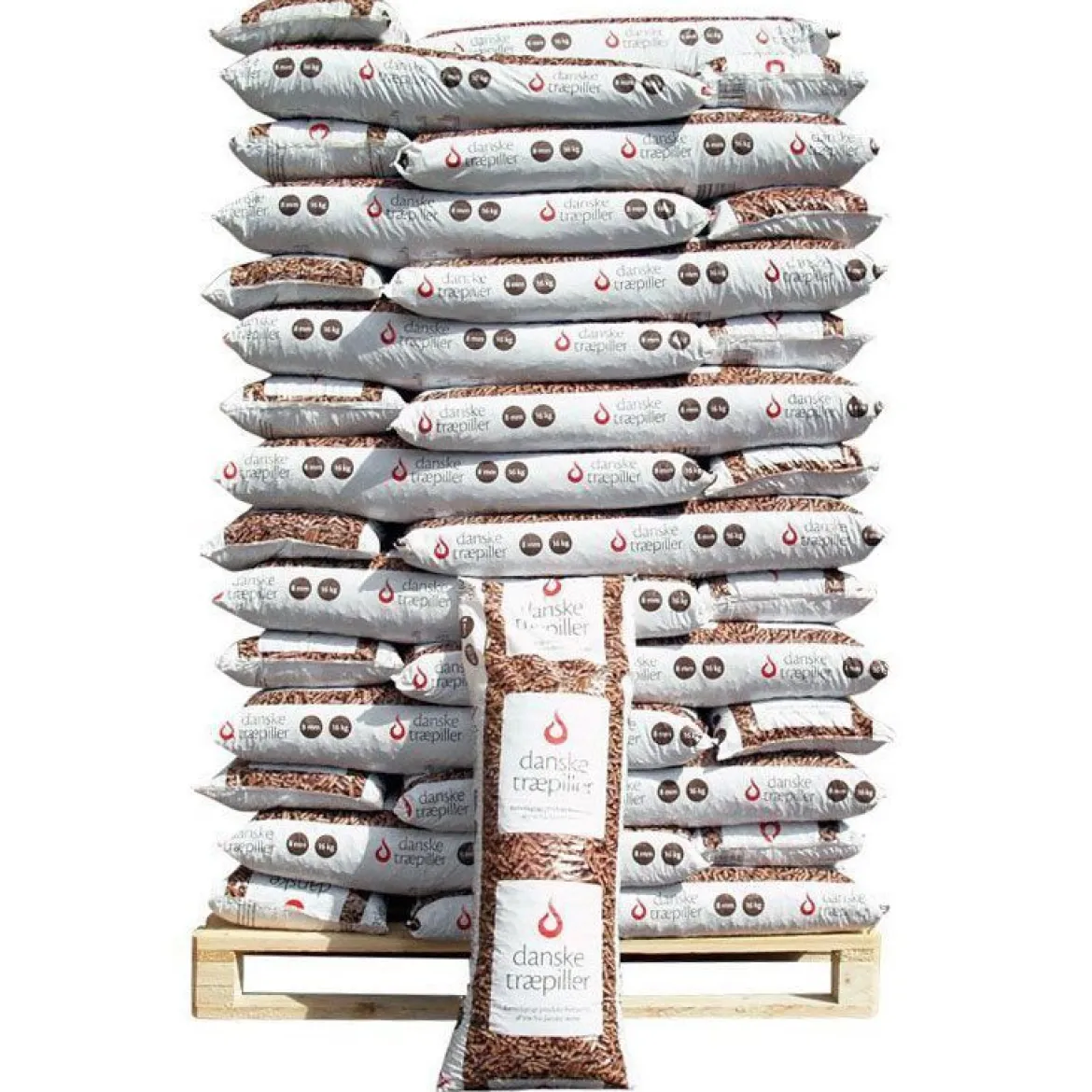 Danske Træpiller - 6 mm - 896 kg