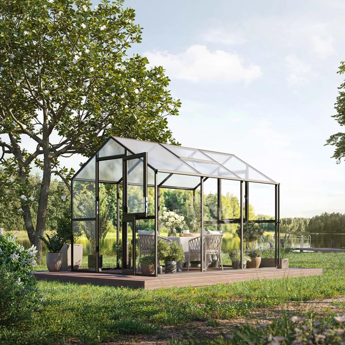 Drivhus - KGT Aptasia III, Antracitgrå - 7,53 m²