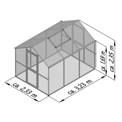 Drivhus - KGT Aptasia III, Antracitgrå - 7,53 m²