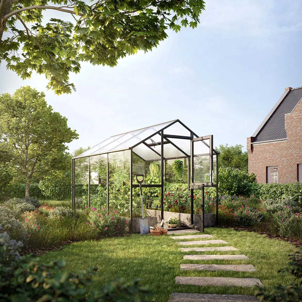 Drivhus - KGT Aptasia III, Antracitgrå - 7,53 m²