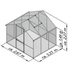 Drivhus - KGT Enzian III, blank aluminium - 6 m2