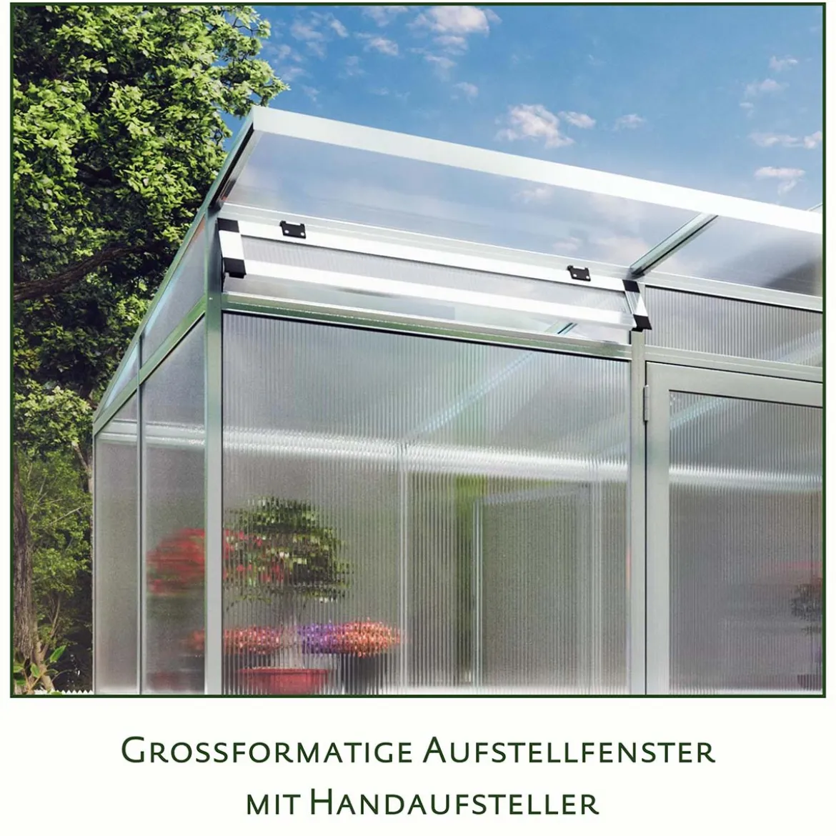 Drivhus - KGT Linea I, blank aluminium - 2,56 m2