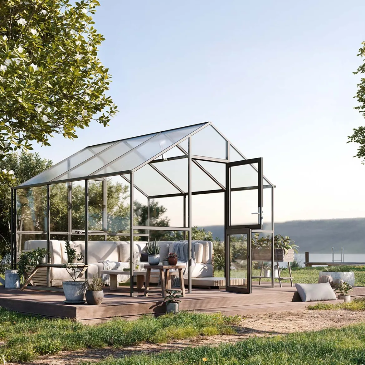 Drivhus - KGT Ortasia III, Antracitgrå - 9,59 m2