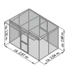 Drivhus - KGT Santini II, Blank aluminium - 6,1 m2