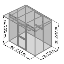 Drivhus - KGT Santini II - small, blank aluminium - 3,5 m2