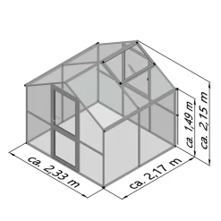 Drivhus - Model Rose II, Aluminium - 5 m2