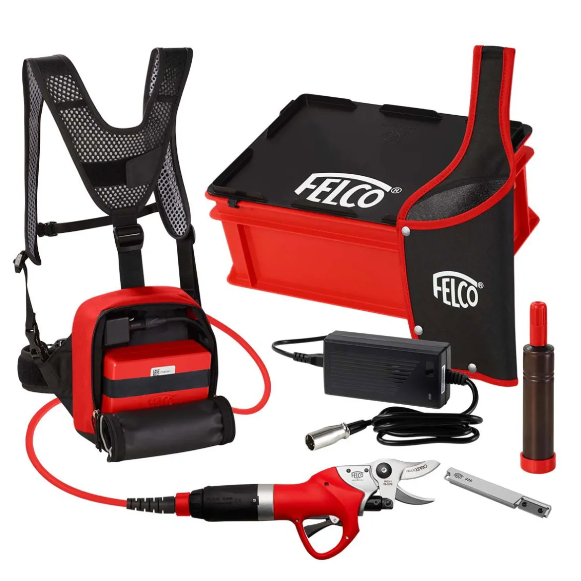 Felco 802 elektrisk beskæresaks, komplet sæt