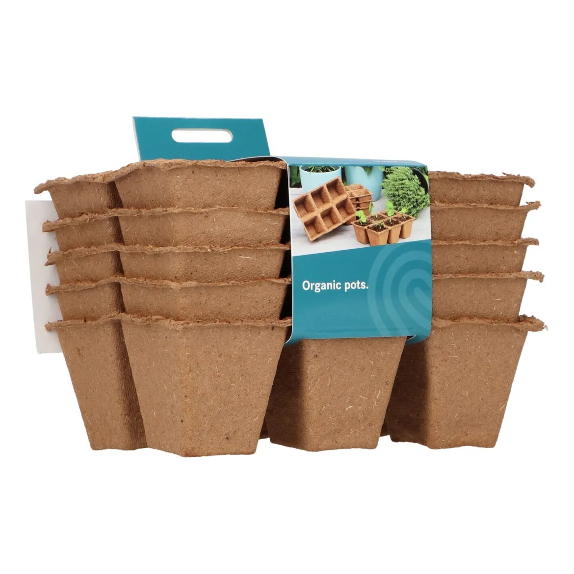 Fiberbakker med 6 rum til forspiring, 5 stk