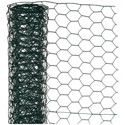 Galvaniseret hønsenet m. PVC Grøn, 25 mm - 1 x 10 meter