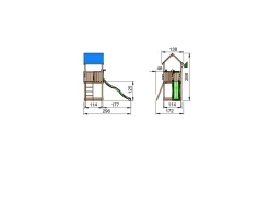 Jungle Gym Castle legetårn komplet inkl. rutschebane