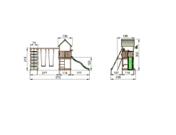 Jungle Gym Club legetårn komplet inkl. climb module xtra og rutschebane