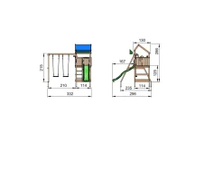 Jungle Gym Home legetårn komplet inkl. swing module xtra og rutschebane