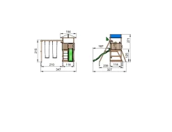 Jungle Gym Hut legetårn komplet inkl. swing module xtra ekskl. rutschebane