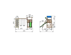 Jungle Gym Hut legetårn komplet inkl. climb module xtra og rutschebane