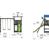 Jungle Gym Hut legetårn komplet inkl. swing module xtra og rutschebane, grundmalet sort