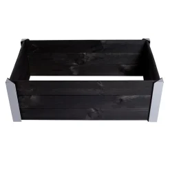 Kapilærskjuler gundmalet træ, sort med metalhjørner 33 x 93 x 53 HORTUS