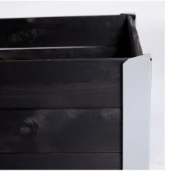Kapilærskjuler gundmalet træ, sort med metalhjørner 33 x 93 x 53 HORTUS