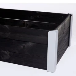 Kapilærskjuler gundmalet træ, sort med metalhjørner 33 x 93 x 53 HORTUS