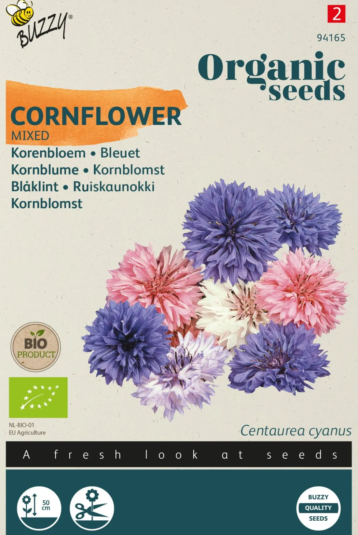 Økologisk Kornblomst frø "Mix"