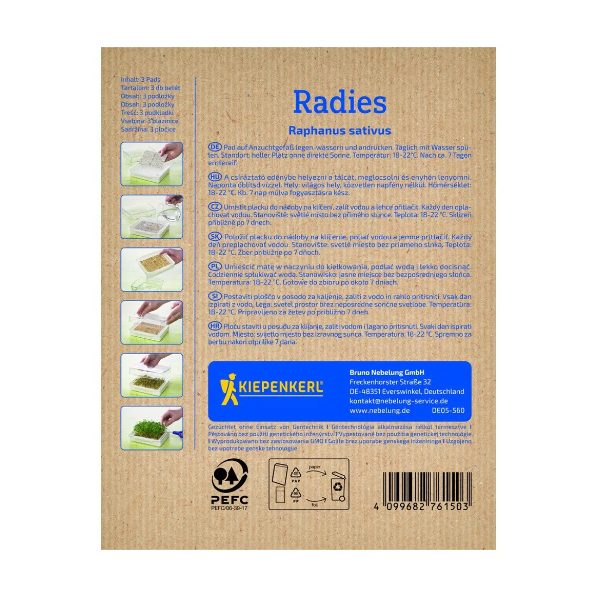 Økologisk Mikrogrøntpude Radise - 3 stk.