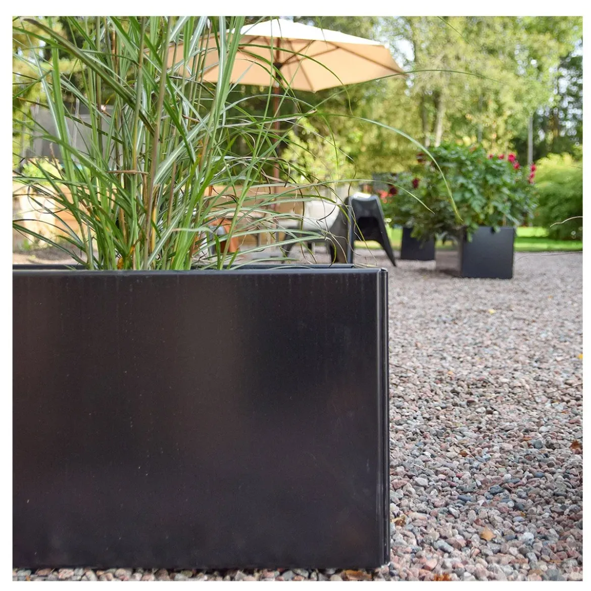 Land Black – Sort plantekasse, kvadratisk - 40 x 40 x 40 cm