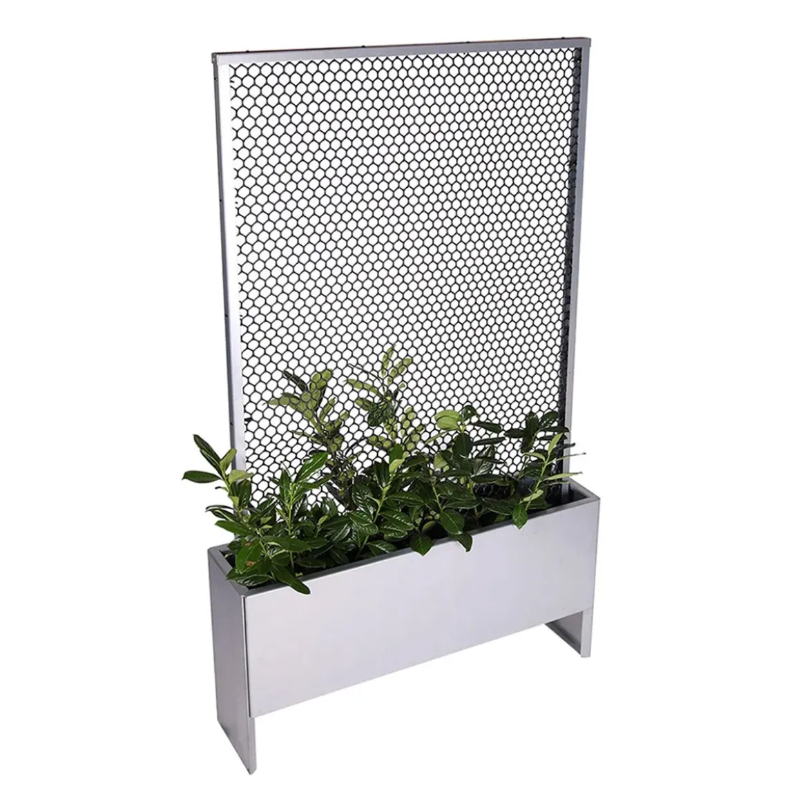 Land Modern Slim – Plantekasse med højt espalier, galvaniseret