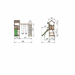 Legetårn Jungle Gym Casa 2.1, m/2-Climb Module 220 ekskl. rutschebane