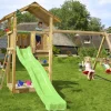 Legetårn Jungle Gym Sierra 2.1 m/2-Swing Module 220 og grøn rutschebane