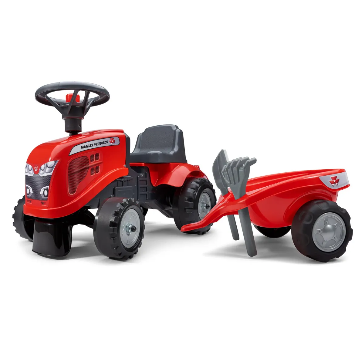 Massey Ferguson børnetraktor inkl. vogn, rive og skovl