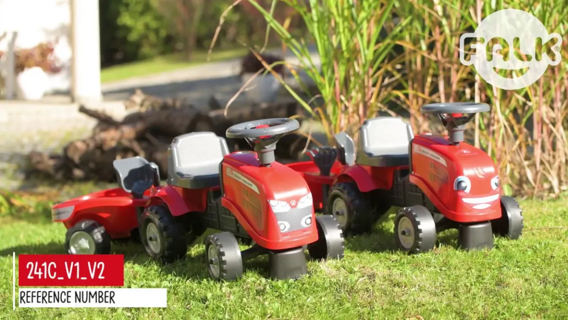 Massey Ferguson børnetraktor inkl. vogn, rive og skovl