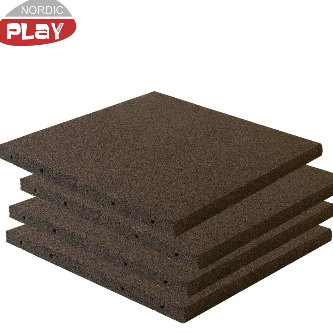 NORDIC PLAY active gummiflise 50 x 50 x 3 cm i sort 7,5 m2 - 30 stk.