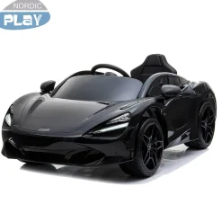 NORDIC PLAY Speed elbil McLaren 720S 12V, med EVA hjul og lædersæde, sort