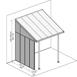 Palram - Canopia Feria sidevæg 3, hvid