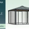 Palram - Canopia Ledro 3600 lukket havepavillon, antracitgrå