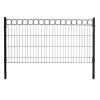 Panelhegn med deko "O", 1000 x 2000 mm, sort
