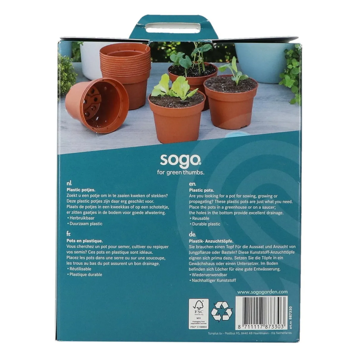 Plantepotte i plast, Ø13 cm - 12 stk