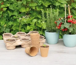 Runde Fiberpotter, 8 cm - 10 stk.