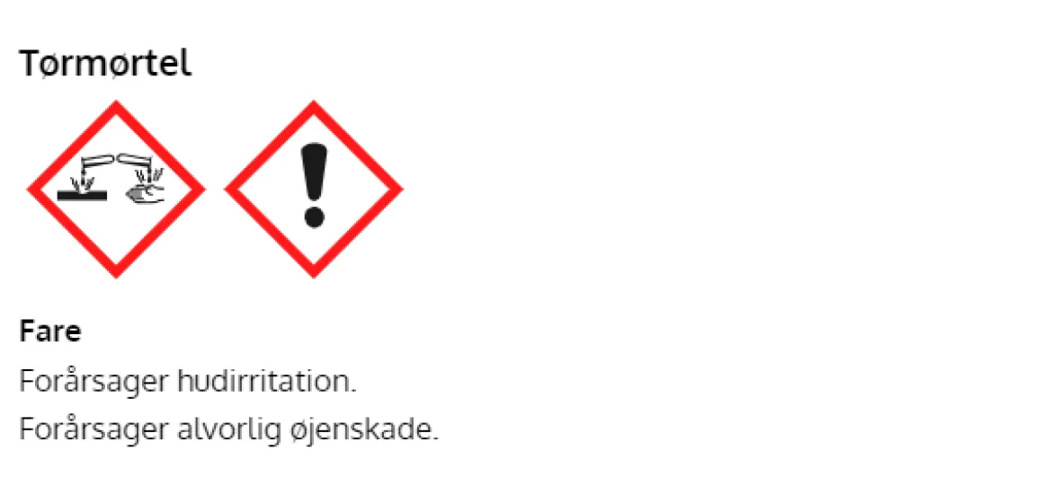 Tørmørtel 50-50-700 - 56 poser á 20 liter.